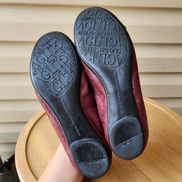 AGL burgundy flats size 40.5 - Picture 7 of 10